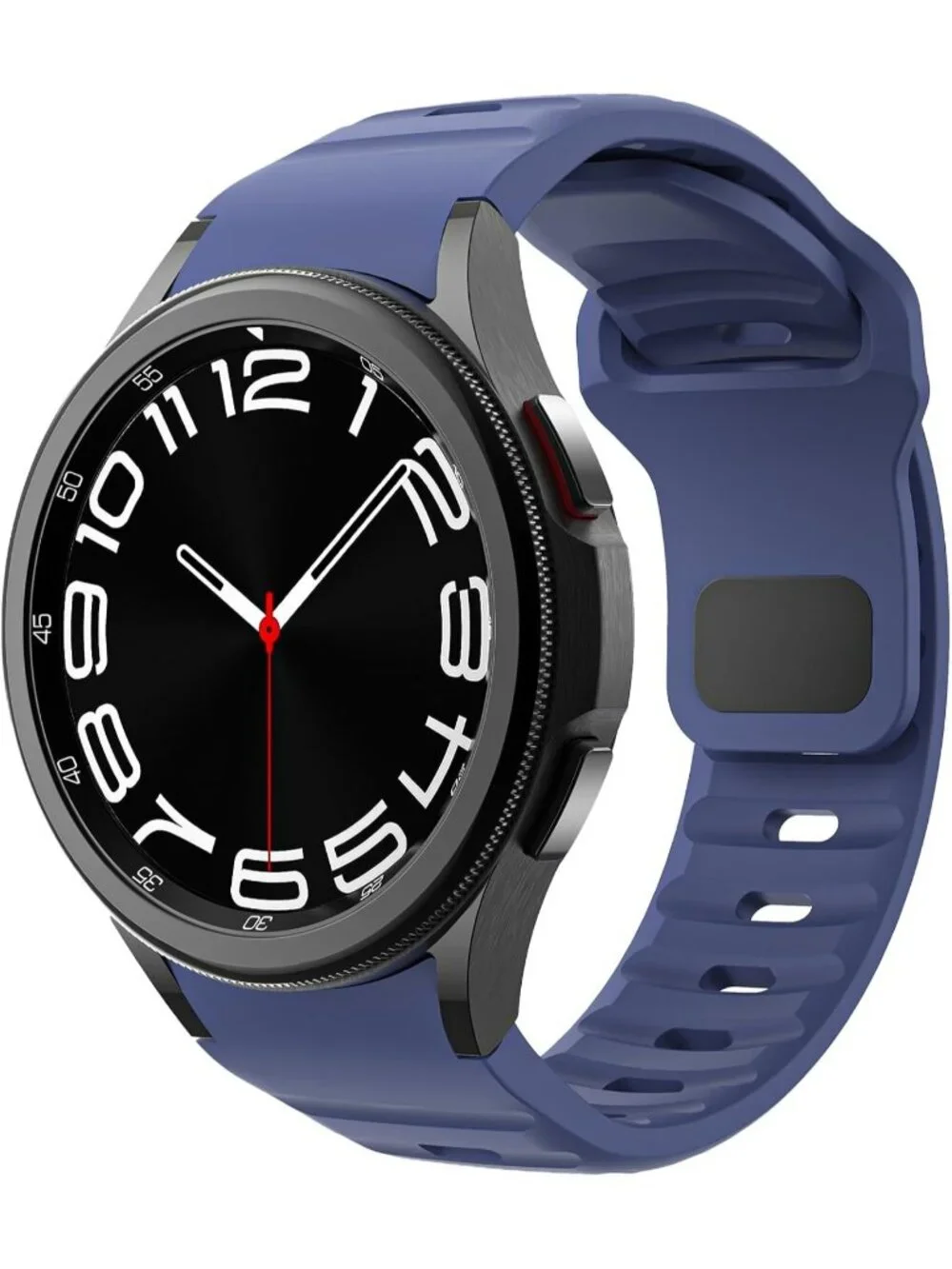 Men Midnight Blue Analog Sport Silicone Replacement Samsung Galaxy Classic Watch
